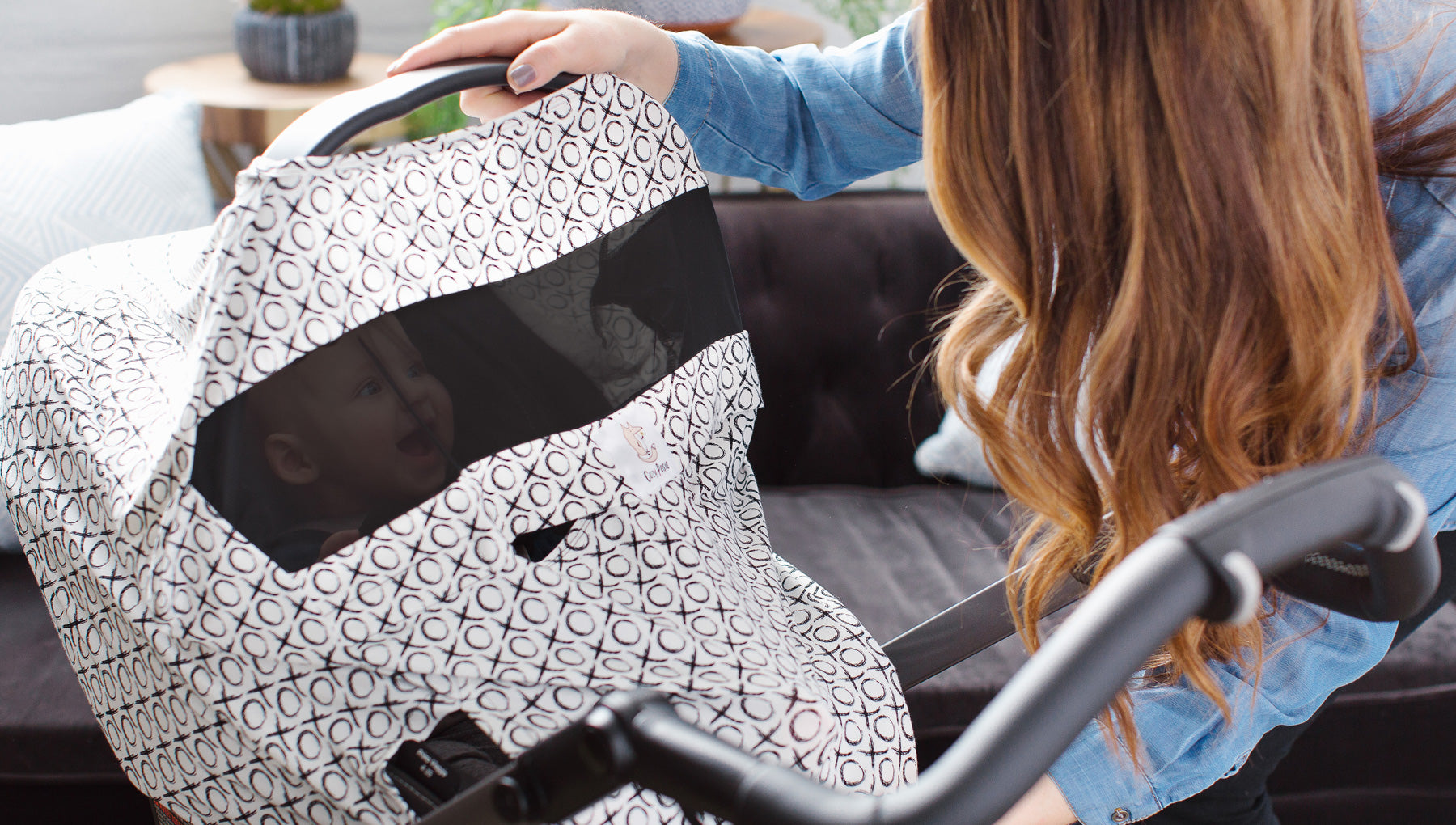 See your baby, breathable car seat cover